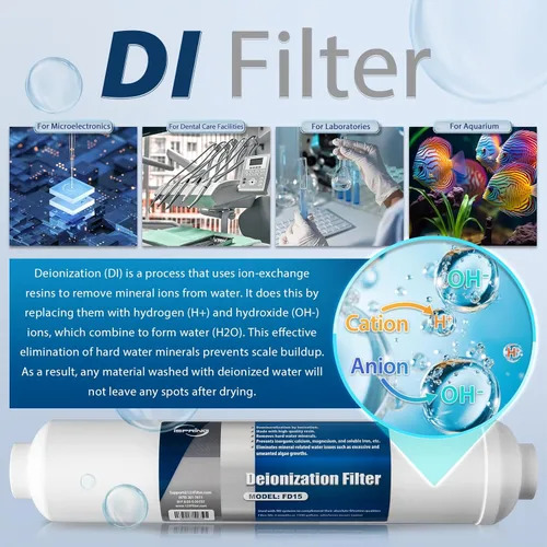 Miniatura 2 de iSpring F7D - Paquete de cartuchos de repuesto de filtro de agua de ósmosis inversa de 1 año para sistemas de filtro de agua RO de desionización
