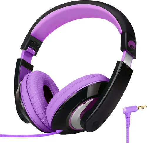 Miniatura 18 de RockPapa Comfort Audífonos para la escuela, ligeros, para niños, niñas, adolescentes, con cable de 3.5 mm para reproductor de CD y DVD, tablet, Negro