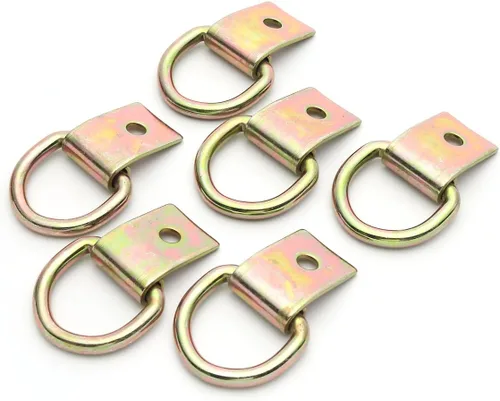 Miniatura 9 de 6 ganchos de anclaje de acero con anillo en D para sujeción, anillos de amarre resistentes de acero recubierto de zinc de 1/4 pulgadas para anclajes