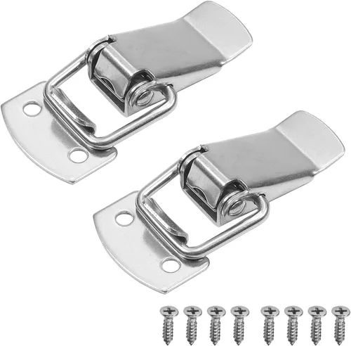 Miniatura 8 de Cerradura de palanca de acero inoxidable 201 de 1.54 pulgadas de longitud con resorte sin agujero de bloqueo, cerraduras con resorte para caja