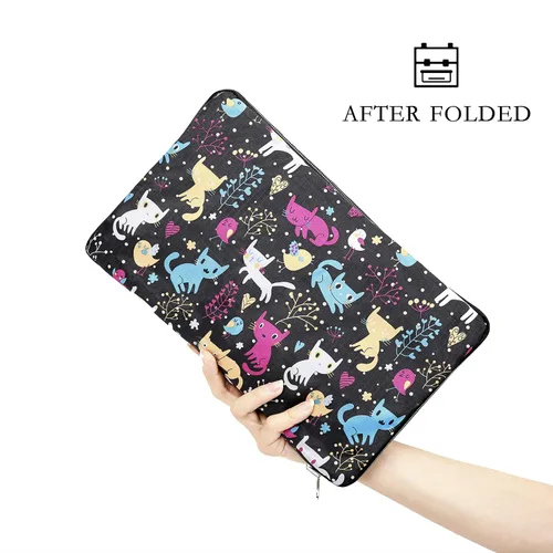 Miniatura 3 de Bolsa de viaje plegable grande para mujeres y niñas, bolso lindo floral, bolso de hombro semanal, para pasar la noche, bolsa de equipaje a cuadros