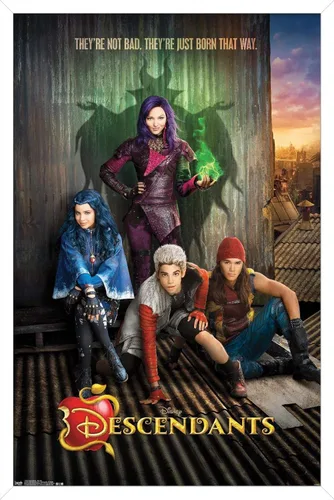 Miniatura 13 de Disney Descendants - Póster de pared de Key Art, 22.4 pulgadas de largo x 14.7 pulgadas de ancho, versión enmarcada de madera de granero