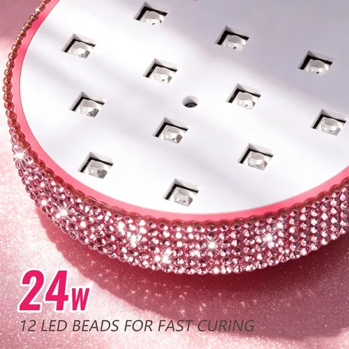 Miniatura 2 de MEKK Mini luz UV inalámbrica para uñas de gel – Mini lámpara de uñas LED UV recargable de 24 W con control táctil y sensor automático, pequeña