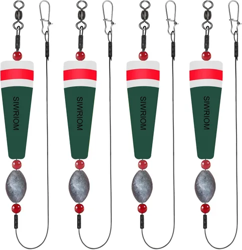 Flotadores de corchos para pesca en agua salada, 4 piezas de bobbers pesados, pesca en tierra, flotador de corcho, sonajero para peces rojos,
