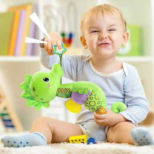 Miniatura 4 de LIGHTDESIRE Juguetes musicales para bebés de caballito de mar, juguetes de peluche para bebés con crujido y sonajeros, juguetes sensoriales suaves