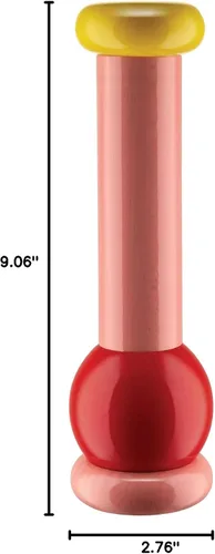 Miniatura 4 de Alessi MP0210 Molinillo de sal, pimienta y especias en madera de haya, colección 100 valores, rosa, rojo, amarillo