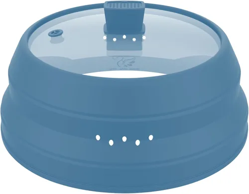 Miniatura 11 de Tapa protectora contra salpicaduras de microondas con protector de vidrio y silicona plegable para platos y ollas de 9.8 pulgadas, color azul oscuro