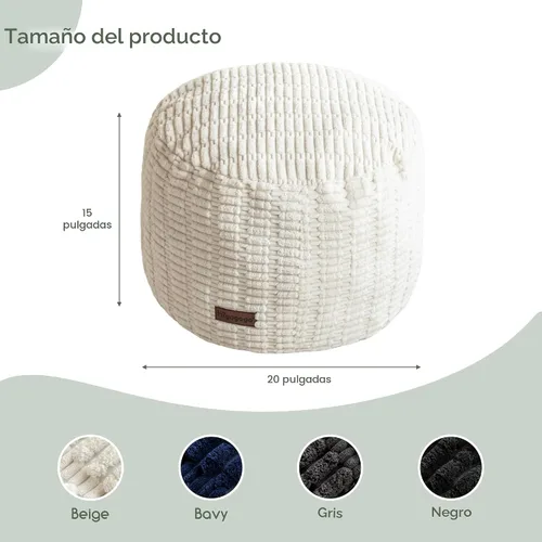 Miniatura 2 de HIGOGOGO Puf Otomano Relleno Redondo Moderno de Espuma para Reposapiés Decorativo para Sala de Estar, Silla Decorativa de 20 X 15 Pulgadas, Taburete