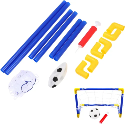 Miniatura 4 de Kisangel Mini juego de portería de fútbol para niños de 8 a 12 años, para interiores y exteriores, plegable, red de fútbol de plástico ligera