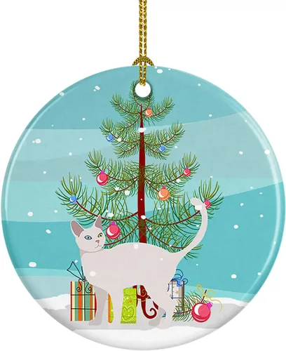 Miniatura 9 de Caroline's Treasures Adorno de cerámica con texto en inglés "Merry Christmas" para colgar en el árbol de Navidad, decoración para el hogar, Navidad