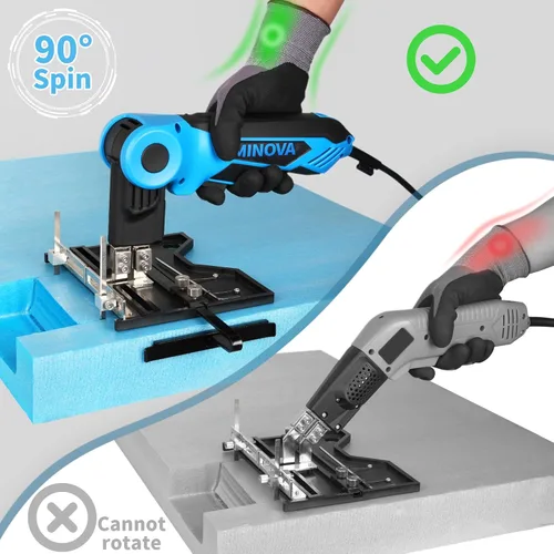 Miniatura 2 de Cuchillo caliente eléctrico giratorio de 250 W, kit de herramientas de corte de espuma, sistema de refrigeración por aire de cuerpo completo