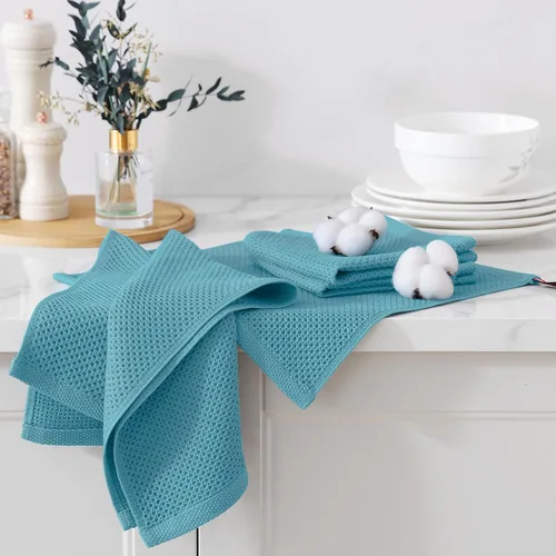 Miniatura 547 de Kitinjoy - Paños de cocina de 100 % algodón, tela de tejido gofrado, paño de limpieza ultrasuave, absorbente y de secado rápido. Beige