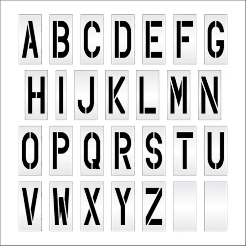 Miniatura 5 de Juego de plantillas para pavimento de 36 pulgadas, kit de plantillas de alfabeto (28 piezas) - 36 x 16 x 1/8 pulgadas (128 mil) - Grado profesional