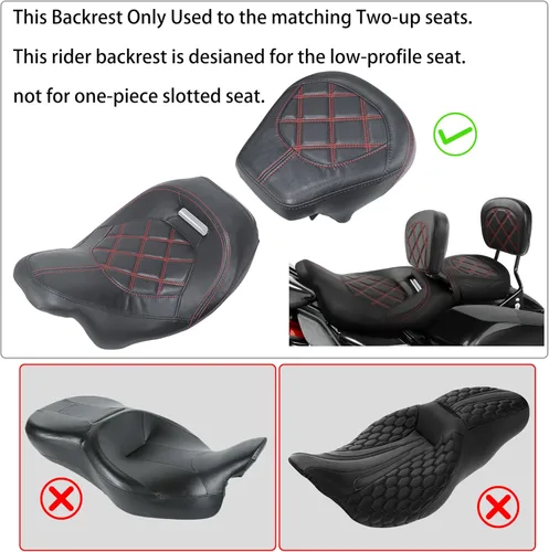 Miniatura 3 de FOVPLUE Respaldo de piloto, kit de almohadilla ajustable para respaldo del conductor para Harley Touring CVO Road Glide Road King Electra Glide