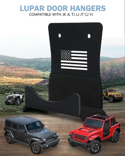 Miniatura 7 de Perchas de almacenamiento para puertas compatibles con Jeep Wrangler 1956-2024, soporte de almacenamiento de puerta extraíble montado en la pared
