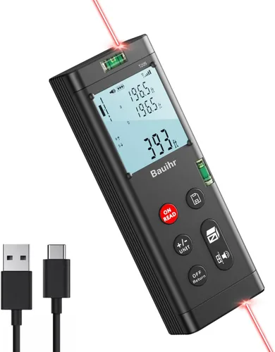 Bilateral Laser Measurement Tool, Bauihr 393ft/120M Rechargeable Aluminum Dual Laser Distance Meter