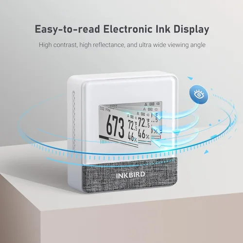 Miniatura 8 de INKBIRD Detector de CO2 portátil con Bluetooth, monitor inteligente de calidad del aire interior, puede detectar CO2, temperatura, humedad, etc.