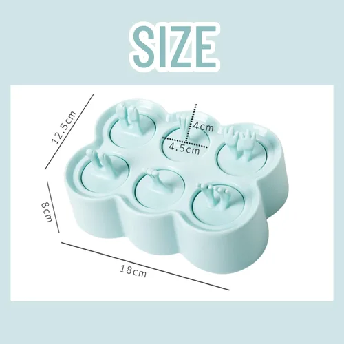 Miniatura 7 de Moldes de mini paletas para niños y bebés, con formas de animales, 6 piezas, máquina de hacer paletas de hielo, sin BPA, de silicona, para hacer