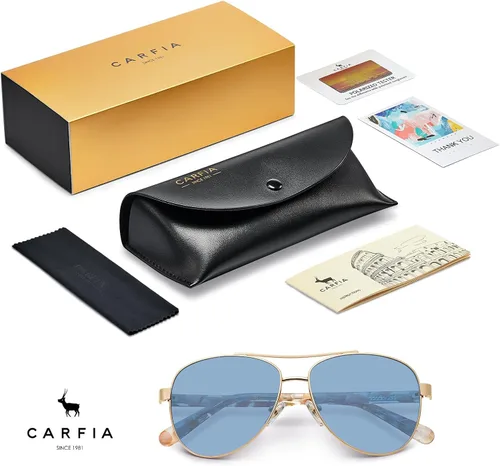 Miniatura 64 de CARFIA Gafas de sol polarizadas para mujer, protección UV, brazos de acetato, marco de metal, sombras para mujer, CA3216