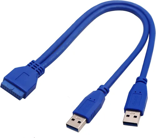 Miniatura 8 de Cable USB 3.0 para cabecera de placa base de alta velocidad de 20 pines hembra a hembra adaptador de cabezal de placa base Cable extensor