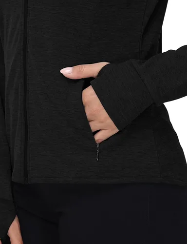 Miniatura 85 de TBMPOY Chaquetas con capucha y protección solar UPF 50+ para mujer, ligeras, de manga larga, para senderismo, exteriores, con cremallera completa