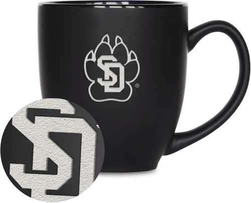 Miniatura 49 de Rico Industries - Taza de cerámica mate negra con grabado láser estándar de 15oz para NCAA (escuelas T & U) - Para bebidas calientes o frías