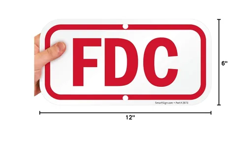 Miniatura 6 de SmartSign - Señal "FDC" K-7262-AL-06x12 Aluminio de 6" x 12" Aluminio no reflectante de 6" x 12