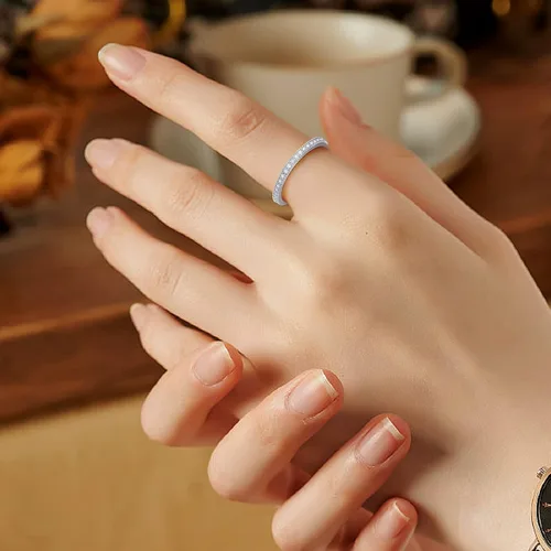 Miniatura 5 de OLIVIASO Anillos de plata de ley 925 para mujer, anillos de boda apilables para mujer, anillos de eternidad para mujer, anillos de promesa
