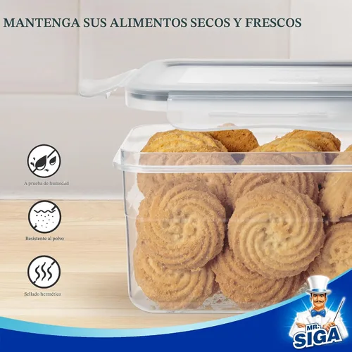 Miniatura 4 de MR.SIGA Juego de 12 recipientes herméticos para almacenamiento de alimentos, sin BPA, organización de despensa de cocina, recipientes de cocina