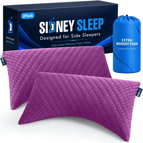 Miniatura 14 de Sidney Sleep Almohadas curvas ajustables para soporte de cuello y hombros con relleno extra triturado, almohada de contorno cervical para personas