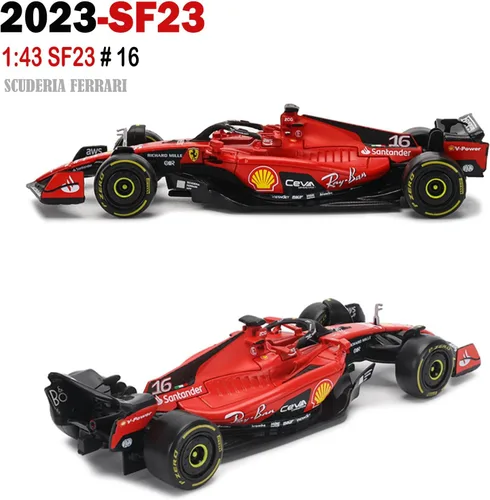 Miniatura 2 de HTLNUZD 2023 1/43 SF23 #16 Coche de carreras de aleación para Scuderia Ferrari 1:43 SF23 Leclerc Signature Die Cast Adultos Modelo Coche Exhibición