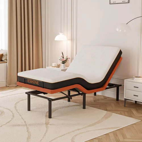 Miniatura 23 de ESHINE Base de cama ajustable Queen – Base ergonómica de cama de gravedad cero, inclinación de pie y cabeza, control por aplicación, control remoto