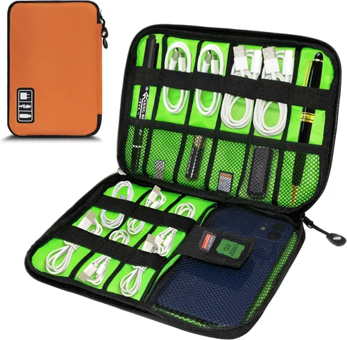 Miniatura 14 de Organizador de Electrónica, Funda Organizadora de Cables de Viaje, Bolsas Organizadoras de Cables Portátiles, Estuche de Almacenamiento