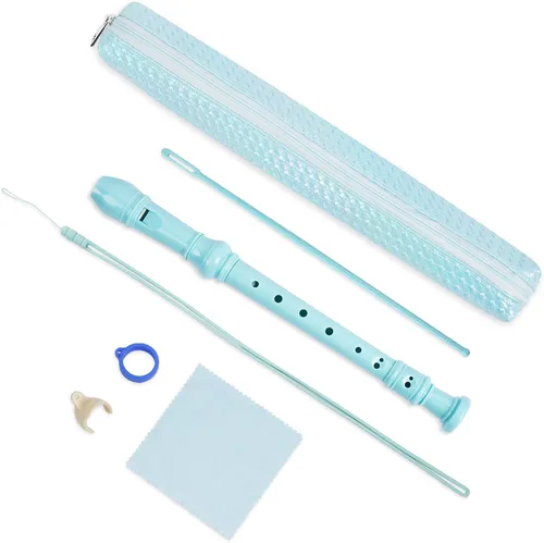 Miniatura 14 de Flauta para principiantes, niños y adultos, 8 agujeros, soprano, flauta de música con varilla de limpieza y funda de cuero para estudiantes