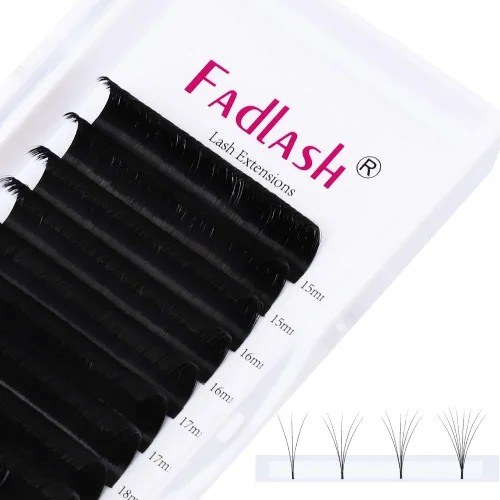 Miniatura 38 de FADLASH Extensiones de pestañas con rizo D, 0.07 mm, bandeja mixta fácil de usar, pestañas de volumen 2D-10D, autoaplicables, 15-20 mm