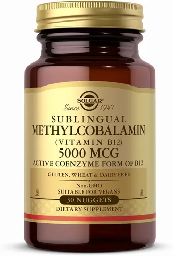 Miniatura 7 de Solgar Metilcobalamina (vitamina B12) 5000 mcg, 60 pepitas (paquete de 3) – Sabor a cereza – Apoya el metabolismo energético – Preparado