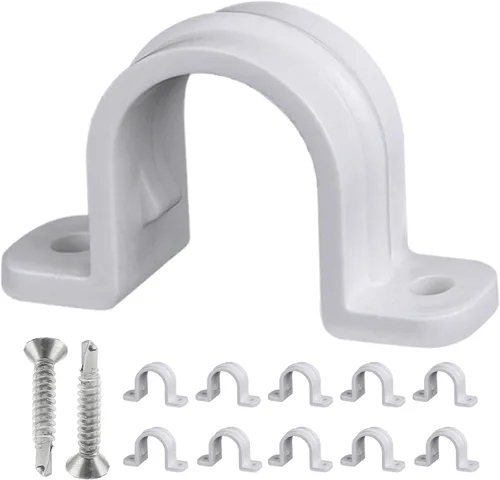 Miniatura 7 de 30 Piezas Abrazaderas de Correa de Tubería de Conducto, Abrazaderas de Tubo de Plástico SCH de 1 pulgada (32 MM), Clip de Tubo de Plástico de Dos