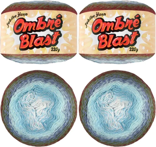 Miniatura 38 de JubileeYarn Hilo Ombré Blast - 220g/pastel Algodón Peso Bebé - Cripta de Hielo - 1 Pastel 119 Cripta de hielo