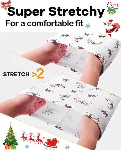 Miniatura 3 de DAUGHTER QUEEN Pijamas de Navidad para niños y niñas de 18 meses-12 años, ropa de dormir 100% algodón