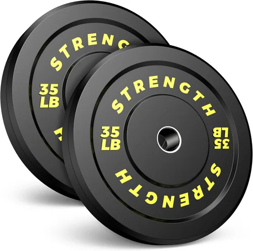 Miniatura 20 de Juego de Pesas Olímpicas de Parachoques de Goma - Placas de Barra de 2 Pulgadas para Entrenamiento de Fuerza en Gimnasio Casero