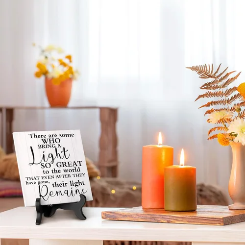 Miniatura 3 de Yalikop Regalo de duelo, regalos de condolencias por la pérdida de padre, madre, esposo, ser querido, con soporte de madera en la memoria, luz que