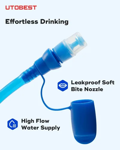 Miniatura 5 de UTOBEST Vejiga de agua, bolsa de hidratación de 1 L, 1.5 L, 2 L, 3 L para mochila de senderismo, sin BPA, depósito de agua a prueba de fugas