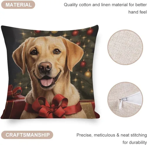 Miniatura 4 de Funda de almohada estampada con retrato de laboratorio de raza de perro amarillo serio, labrador retriever, fundas de cojín amarillas de laboratorio