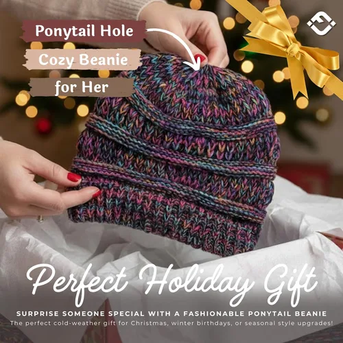Miniatura 35 de Funky Junque - Gorro para mujer con ranura para cola de caballo