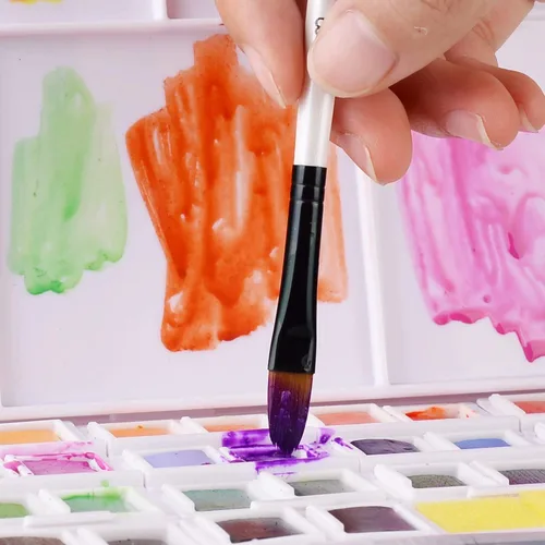 Miniatura 6 de GETHPEN Filbert - Juego de pinceles de pintura, 12 piezas de pinceles de artista para aceite acrílico, acuarela, gouache, artista, kits de pintura