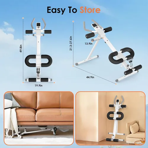 Miniatura 2 de Foldable Ab Machine, 5-in-1 Adjustable Ab Trainer for Home Gym, Full-Body Core Workout Equipment