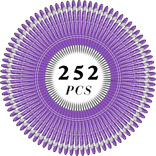 Miniatura 43 de Bolígrafos personalizados a granel con punta de lápiz capacitivo, 12 bolígrafos personalizados con logotipo de mensaje con nombre, bolígrafos