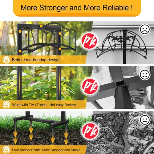 Miniatura 6 de Soporte para Manguera de Jardín - Soporte de Manguera Mejorado que Sostiene Manguera de 100 Pies, Colgador de Manguera Resistente Independiente