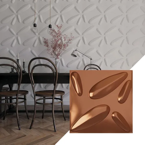 Miniatura 21 de Ekena Millwork 19 5/8 pulgadas de ancho x 19 5/8 pulgadas de alto, pétalo EnduraWall decorativo 3D, cobre envejecido (cubre 2.67 pies cuadrados).
