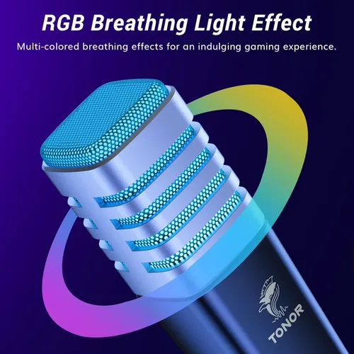 Miniatura 3 de TONOR Micrófono USB para juegos, juego de microfono de transmisión RGB, micrófono de computadora de grabación de podcasts para PS4/5, Discord